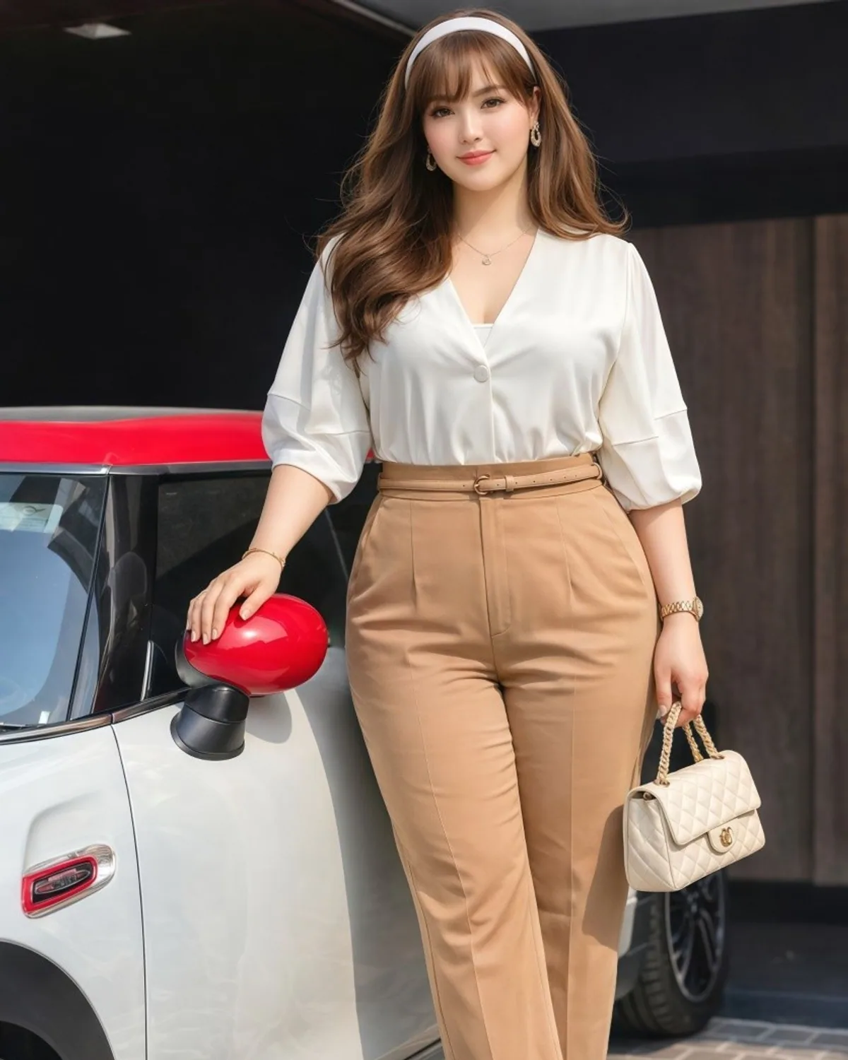 ชุดทำงานสาวอวบ